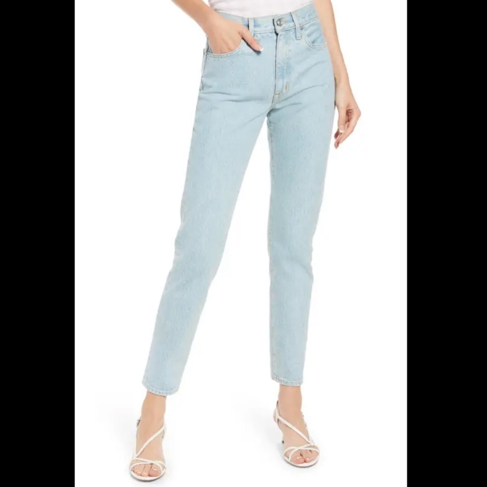 NWT SLVRLAKE Roxy Jeans Slim Straight Jeans Clear Skies Wash 24